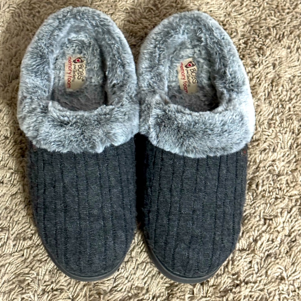 BOBS from Skechers Gray and Black Slippers